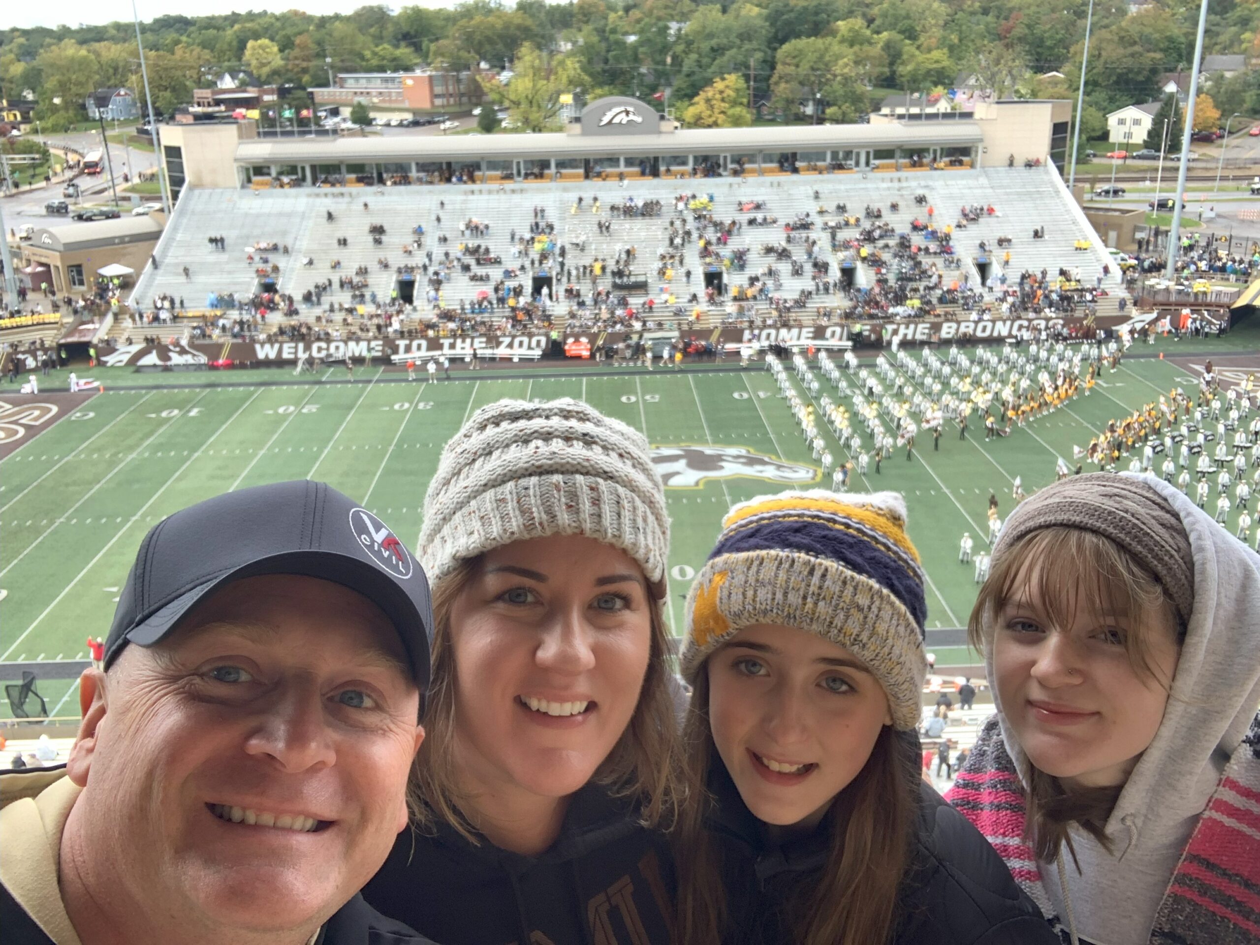 dan lewis and family at a football game